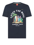 Sun68 T-shirt Fancy Print Beach Uomo T34142 - Blu