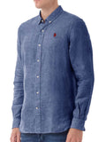 U.S. Polo Assn. Camicia Casual Camicia Lino Alen Uomo 50816-66197 - Blu