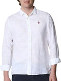 U.S. Polo Assn. Camicia Casual Camicia Cale Lino Uomo 50816-67762 - Bianco