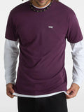 Vans T-shirt Left Chest Logo Uomo VN0A3CZE Vinaccia - Viola