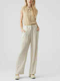 Vero Moda Pantalone Palazzo Donna 10283181 Oatmeal - Avorio