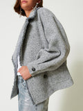 Actitude Cappotto Caban Donna 242AP2390 Bic.fume'/white - Grigio