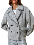 Actitude Cappotto Caban Donna 242AP2390 Bic.fume'/white - Grigio