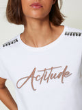 Actitude T-shirt Donna 242AP2450 Papers - Bianco