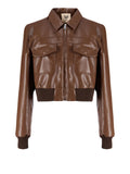 Aniye By Giubbino di Pelle Bomber Quinn Donna 181363 Choco - Marrone