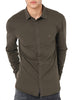 armani exchange camicia casual camicia uomo 6dzchjzjeaz black olive nero 1121388