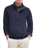 Barbour Pullover Essential Patch Half Uomo MKN0585 Navy - Blu