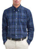 Barbour Camicia Casual Wetheram Tailored Uomo MSH4982 Midnight Tartan - Blu