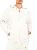 Ea7 Felpa Zip Donna 6DTM08TJZBZ White Sand - Bianco