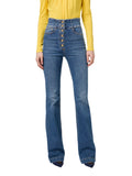 Elisabetta Franchi Jeans a Zampa Donna PJ66S46E2 - Denim