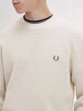 Fred Perry Maglione Waffle Stitch Uomo K6507 Porridge Marl - Avorio