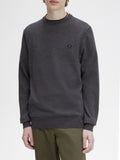 Fred Perry Maglione Classic Crew Neck Uomo K9601 Dark Grey Marl - Grigio