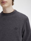 Fred Perry Maglione Classic Crew Neck Uomo K9601 Dark Grey Marl - Grigio