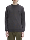 Fred Perry Maglione Classic Crew Neck Uomo K9601 Dark Grey Marl - Grigio