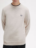 Fred Perry Maglione Classic Crew Neck Uomo K9601 Porridge Marl - Avorio