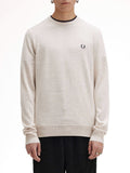 Fred Perry Maglione Classic Crew Neck Uomo K9601 Porridge Marl - Avorio