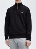 Fred Perry Felpa Zip Half Zip Uomo M3574 - Nero