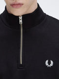 Fred Perry Felpa Zip Half Zip Uomo M3574 - Nero