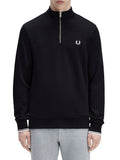 Fred Perry Felpa Zip Half Zip Uomo M3574 - Nero