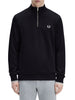 fred perry felpa zip half zip uomo m3574 nero 5846798