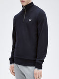 Fred Perry Felpa Zip Half Zip Uomo M3574 Navy - Blu