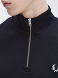 Fred Perry Felpa Zip Half Zip Uomo M3574 Navy - Blu