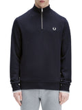 Fred Perry Felpa Zip Half Zip Uomo M3574 Navy - Blu