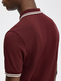 Fred Perry Polo Twin Tipped Uomo M3600 Oxblood - Bordeaux