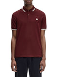 Fred Perry Polo Twin Tipped Uomo M3600 Oxblood - Bordeaux