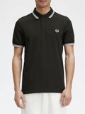 Fred Perry Polo Twin Tipped Uomo M3600 - Verde