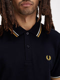 Fred Perry Polo Twin Tipped Uomo M3600 Navy/ecru/honeyc - Blu