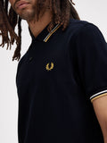 Fred Perry Polo Twin Tipped Uomo M3600 Navy/ecru/honeyc - Blu