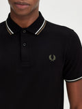 Fred Perry Polo Twin Tipped Uomo M3600 Blk/ecr/lrlwgren - Nero