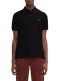 Fred Perry Polo Twin Tipped Uomo M3600 Blk/cbrick/whsbr - Nero