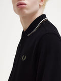 Fred Perry Polo Twin Tipped Uomo M3636 Blk/ecr/lrlwgren - Nero