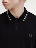 Fred Perry Polo Twin Tipped Uomo M3636 Blk/ecr/lrlwgren - Nero