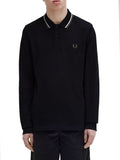 Fred Perry Polo Twin Tipped Uomo M3636 Blk/ecr/lrlwgren - Nero