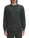 Fred Perry Felpa Crew Neck Uomo M7535 Nightgreen/ocean - Verde