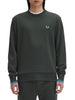 fred perry felpa crew neck uomo m7535 nightgreen ocean verde 4322962