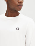 Fred Perry T-shirt Long Sleeve Crew Neck Uomo M8700 Snow White - Bianco