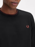 Fred Perry T-shirt Twin Tipped Uomo M9602 Blk/cbrick/whsbr - Nero