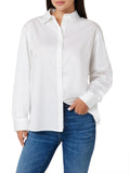 Guess Camicia Classica Camicia Erica Oversized Donna W4RH92WAF10 - Bianco