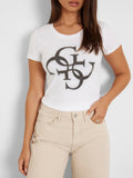 Guess T-shirt 4G Logo Donna W4YI37J1314 - Bianco