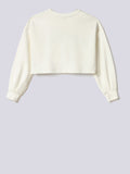 Hinnominate Felpa Crop Over Donna HMABW01914 Off White - Bianco