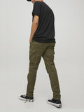 Jack e Jones Pantalone Cargo Tace Tucker Uomo 12216664 Olive Night Solid - Verde