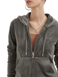 Juicy Couture Felpa Zip Robertson Donna VEJB70001 Charcoal Marl - Grigio