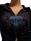 Juicy Couture Felpa Zip Sacred Heart Donna VIJB80470 Black - Nero