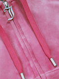 Juicy Couture Felpa Zip Madison Clas Vel Donna VIJH70194 Hot Pink - Fuxia