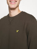 Lyle & Scott Felpa Brushed Back Crew Neck Uomo ML1131V Olive - Verde