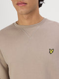 Lyle & Scott Felpa Brushed Back Crew Neck Uomo ML1131V Heritage Taupe - Beige